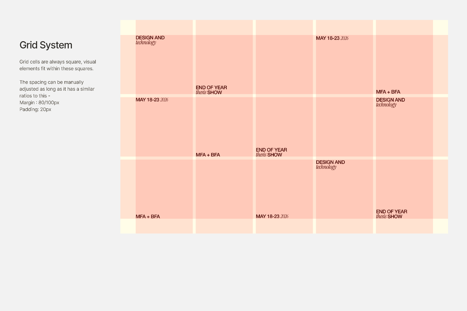 Grid system — square cells